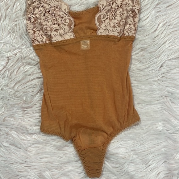 NWT HAH Hot as Hell Orange Blush Mesh Lace Trim Bodysuit - Picture 3 of 8